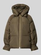 WITHBLACK Steppjacke mit Reißverschlusstaschen in Khaki, Größe XS