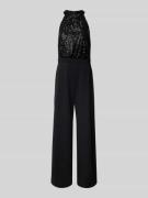 Swing Jumpsuit mit Paillettenbesatz in Black, Größe 36