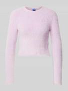 Hugo Blue Cropped Strickpullover mit Label-Stitching Modell 'Suverry' ...