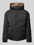 Blauer Usa Daunenjacke mit Label-Patch Modell 'TIVERTON' in Black, Grö...