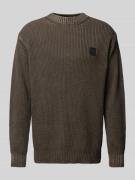 ELIAS RUMELIS Strickpullover mit Label-Patch Modell 'Lester' in Anthra...