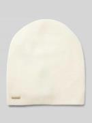 Seeberger Beanie aus reinem Kaschmir mit Label-Detail in Offwhite, Grö...