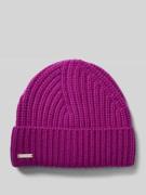 Seeberger Beanie aus reinem Kaschmir mit Label-Detail in Violett, Größ...