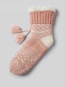 CAPELLI NEW YORK Socken mit Bommeln Modell 'Home' in Rose, Größe 1