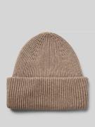 Profuomo Beanie mit breitem Umschlag in Dunkelbraun Melange, Größe 1