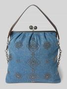 Weekend Max Mara Handtasche in Denim-Optik mit Ziersteinbesatz in Blau...