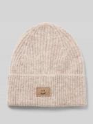 Jake*s Casual Beanie mit Motiv-Patch und Woll-Anteil in Schlamm, Größe...