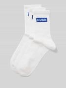 Hugo Blue Socken mit Label-Detail im 3er-Pack in Weiss, Größe 1