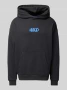 Hugo Blue Hoodie mit Label-Print Modell 'Nimayho' in Black, Größe XXL