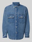 Hugo Blue Regular Fit Jeansjacke mit Label-Patch Modell 'Ebolt' in Jea...