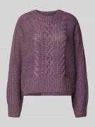 MSCH Copenhagen Strickpullover mit Zopfmuster Modell 'Diella' in Pflau...