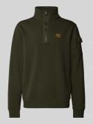 PME Legend Sweatshirt mit Stehkragen in Oliv, Größe S