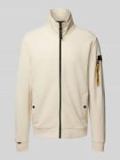 PME Legend Sweatjacke mit Stehkragen in Offwhite, Größe L