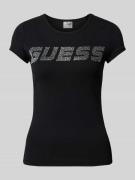 Guess Activewear T-Shirt mit Strasssteinbesatz Modell 'KIARA' in Black...