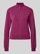 Guess Activewear Sweatjacke mit Label-Patch Modell 'NEW ALLIE' in Fuch...