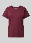 Colourful Rebel Boxy Fit T-Shirt mit Label-Print in Bordeaux, Größe L