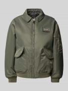 Schott NYC Blouson mit Label-Patch Modell 'DAN' in Khaki, Größe L