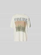 Anine Bing Oversized T-Shirt mit Label-Print in Offwhite, Größe L