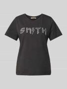 Smith and Soul T-Shirt mit Strasssteinbesatz in Black, Größe L