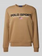 POLO SPORT Sweatshirt mit Label-Stitching in Khaki, Größe L