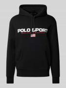 POLO SPORT Hoodie mit Label-Print in Black, Größe L