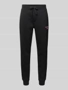 POLO SPORT Slim Fit Sweatpants mit Label-Stitching in Black, Größe L