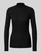 Rich & Royal Longsleeve mit Stehkragen in Black, Größe M