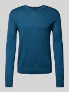 Christian Berg Men Strickpullover mit V-Ausschnitt in Petrol Melange, ...