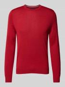 Christian Berg Men Strickpullover mit Rundhalsausschnitt in Rot Melang...