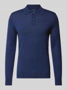 Christian Berg Men Slim Fit Strickpullover mit Polokragen in Dunkelbla...