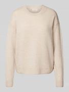 Christian Berg Woman Wollpullover mit gerippten Abschlüssen in Beige M...