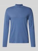 Christian Berg Men Longsleeve mit geripptem Stehkragen in Jeansblau, G...