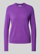 Jake*s Casual Kaschmirpullover mit gerippten Abschlüssen in Violett, G...