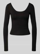 Gina Tricot Longsleeve mit tiefem Rückenausschnitt in Black, Größe L