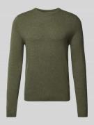 MCNEAL Strickpullover mit Rundhalsausschnitt in Khaki Melange, Größe L