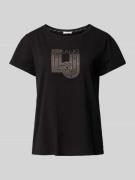 LIU JO SPORT T-Shirt mit Strasssteinbesatz in Black, Größe L