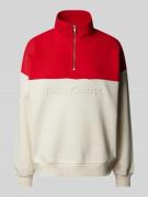 TheJoggConcept Sweatshirt mit Label-Print Modell 'AGE' in Rot, Größe L