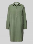 ZABAIONE Knielanges Hemdblusenkleid mit kurzer Knopfleiste in Khaki, G...