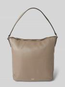 BOSS Lederhandtasche mit Label-Applikation Modell 'Alyce' in Taupe, Gr...