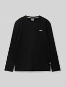 Boss Longsleeve mit Label-Print in Black, Größe 140