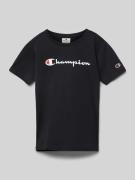 CHAMPION T-Shirt mit Label-Print in Black, Größe 128