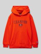 CHAMPION Hoodie mit Label-Print in Hellrot, Größe 128