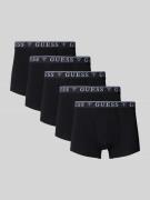 Guess Trunks mit Label-Bund im 5er-Pack in Black, Größe L