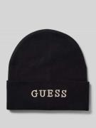 Guess Beanie mit Label-Stitching in Black, Größe L