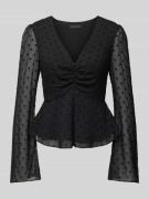 Guess Regular Fit Bluse mit V-Ausschnitt Modell 'OLYMPE' in Black, Grö...