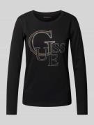 Guess Longsleeve mit Strasssteinbesatz in Black, Größe M