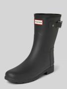 Hunter Gummistiefel mit Label-Badge in Black, Größe 36