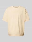 KARL KANI T-Shirt mit Label-Stitching in Beige, Größe L