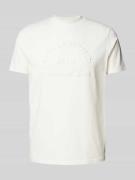 Karl Lagerfeld T-Shirt mit Label-Stitching in Offwhite, Größe L