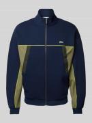 Lacoste Sweatjacke mit Stehkragen in Marine, Größe L